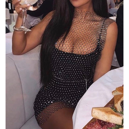 MESH GEMSTONE DRESS